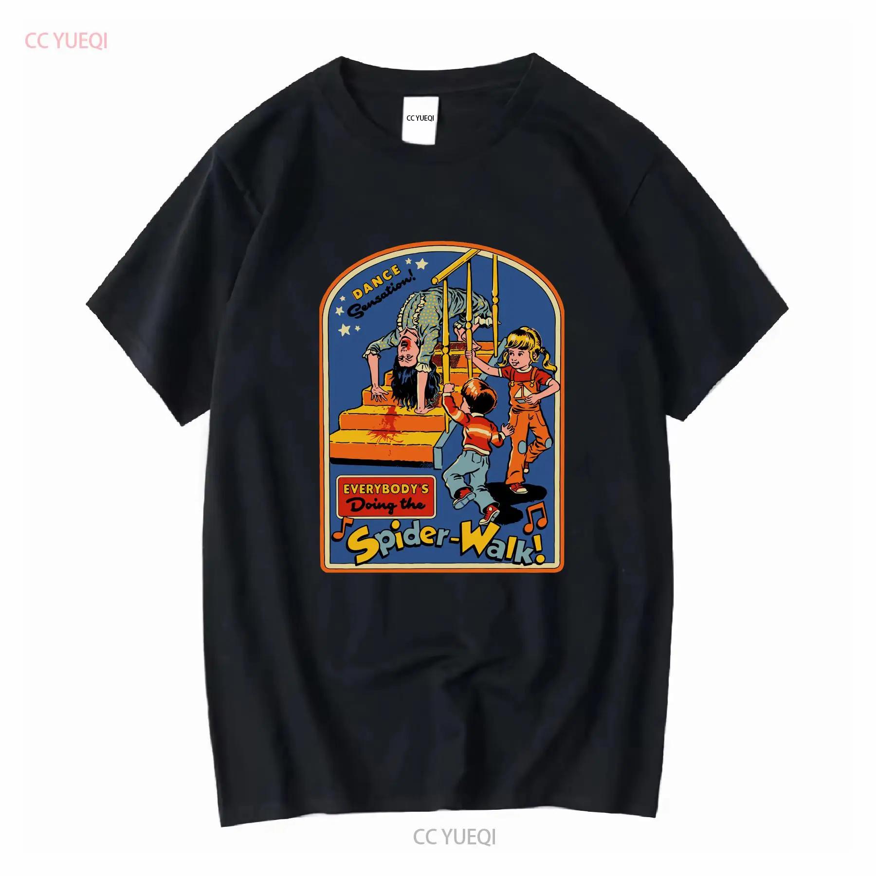 Steve Rhodes Spider Walk T Shirt Vintage Washed Graphic Slightly Stretched Stylish Versatile Homme Streetwear Breathable Casual S разноцветный