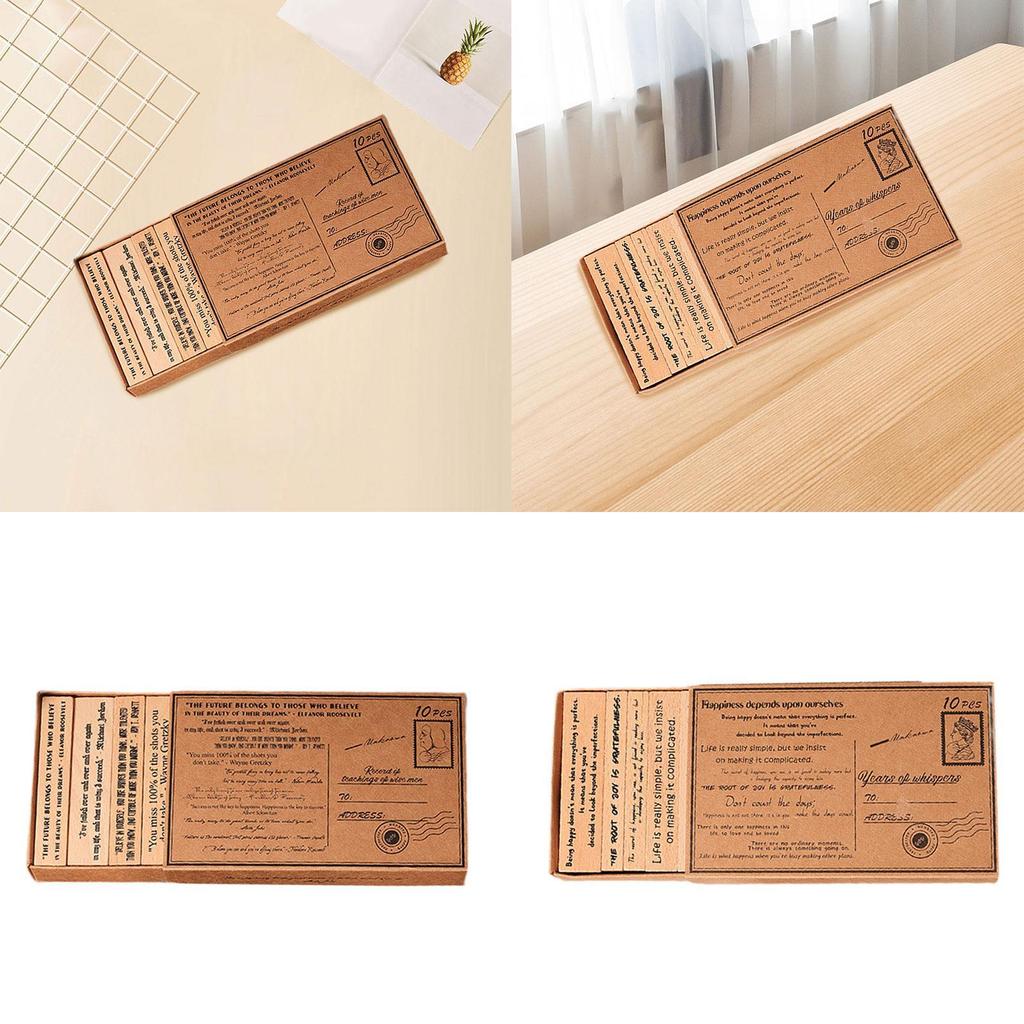 Wood Stamp Set Handmade Motivational Quotes for Art Projects Crafts Album