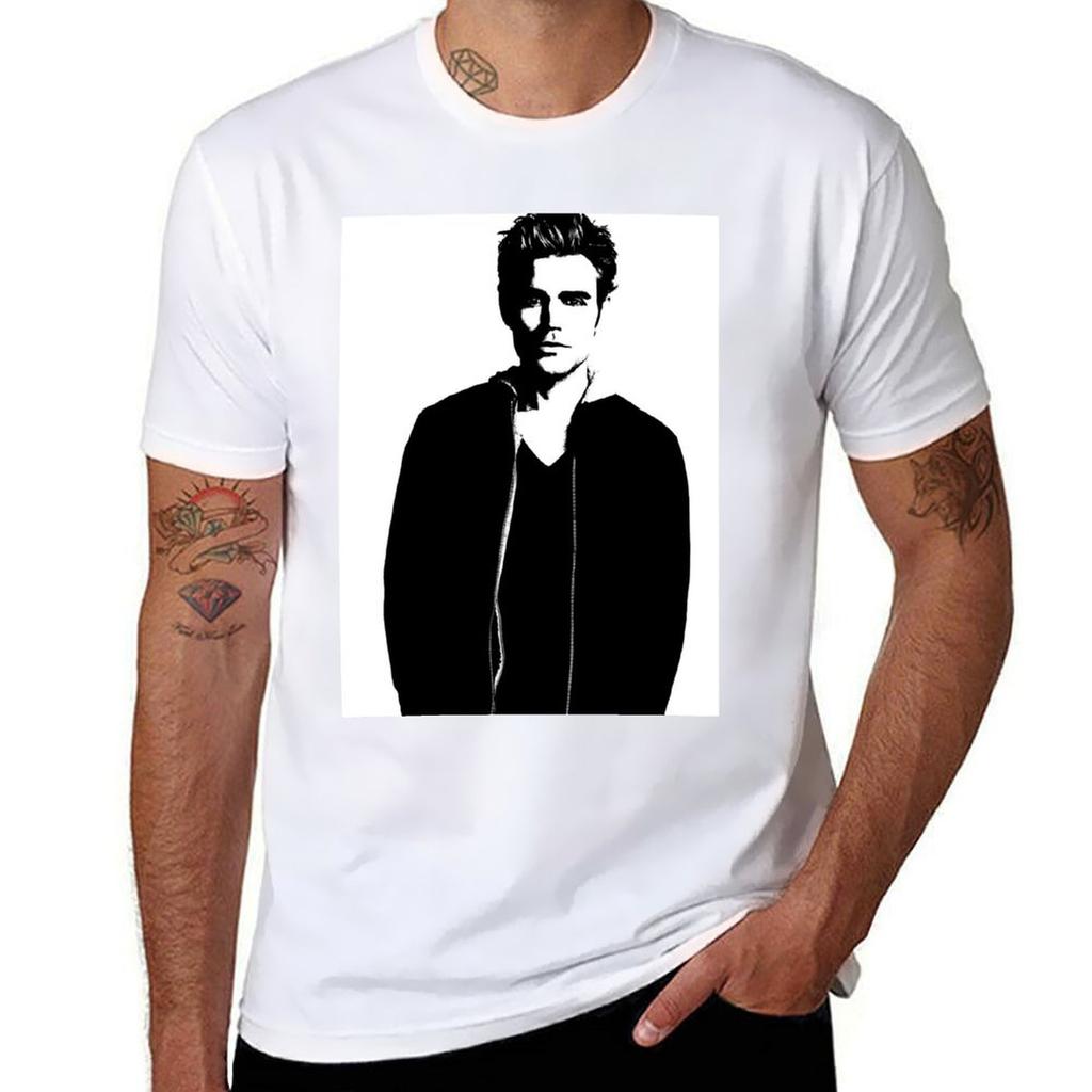 Paul Wesley Felt T-shirt Festival Vardaglig Kortärmad T-shirt