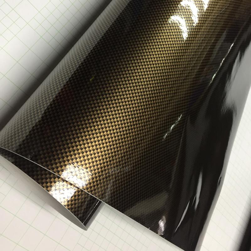 10/20/30/40/50/58X152CM Gold square 2D Car Sticker Carbon Fiber Film DIY Vinyl Film Auto Wrapping Waterproof PVC Covering Film