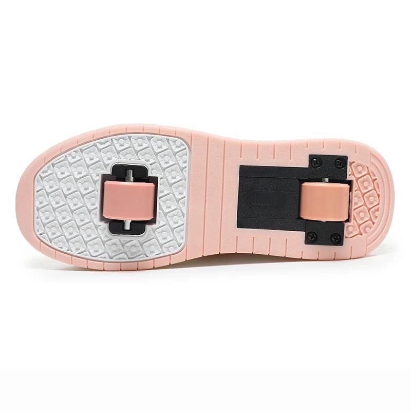 2-wheel Roller Skates Trendy Boys' Retractable Skates Children's Dual-purpose Skating Wheels Sneakers Casual Shoes