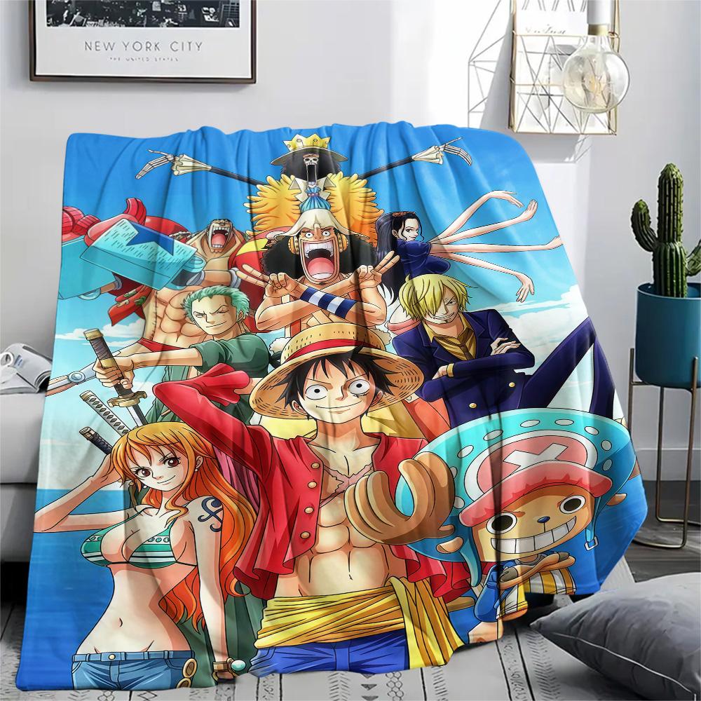 1pz Una Pezzo Monkey D Luffy Coperta in Flanella Fantasia Adatta a Tutte le Stagioni per Arredamento Casa Calore e Comfort Regali Regalo Festivo