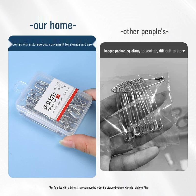 Old-Fashioned Large Safety Brooch Pins: Sturdy, Thickened Design for Securing Clothes