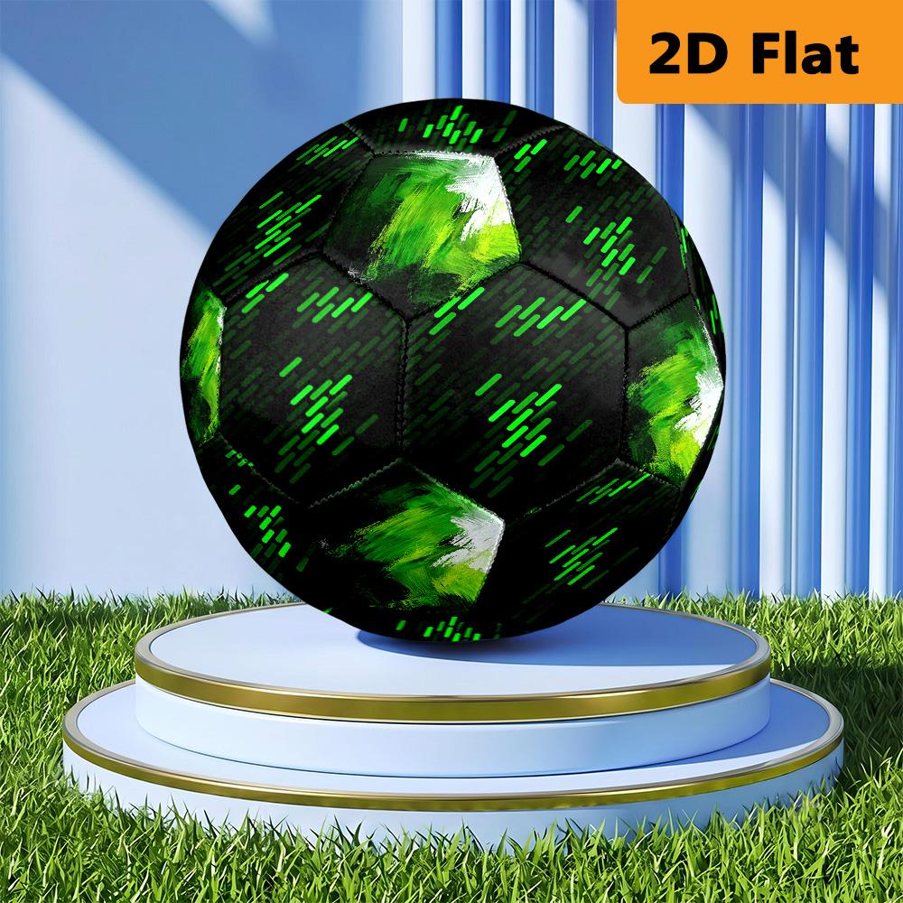 Green Neon Lines Size Soccer Ball High Elasticity Match Universal Unique Soccer Gift Football Suitable For Both Training And Competition