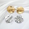 18K Gold Stainless Steel Geometric Earrings: Fashionable, Versatile, Luxury Studs for Women