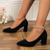 Moda 2024 Wysokiej Jakości Buty Damskie Jedno Kopnięcie Damskie Czółenka Jesień Szpiczasty Nosek Jednolite Sukienka Impreza Klocek Obcas Płytkie Duży Rozmiar Buty