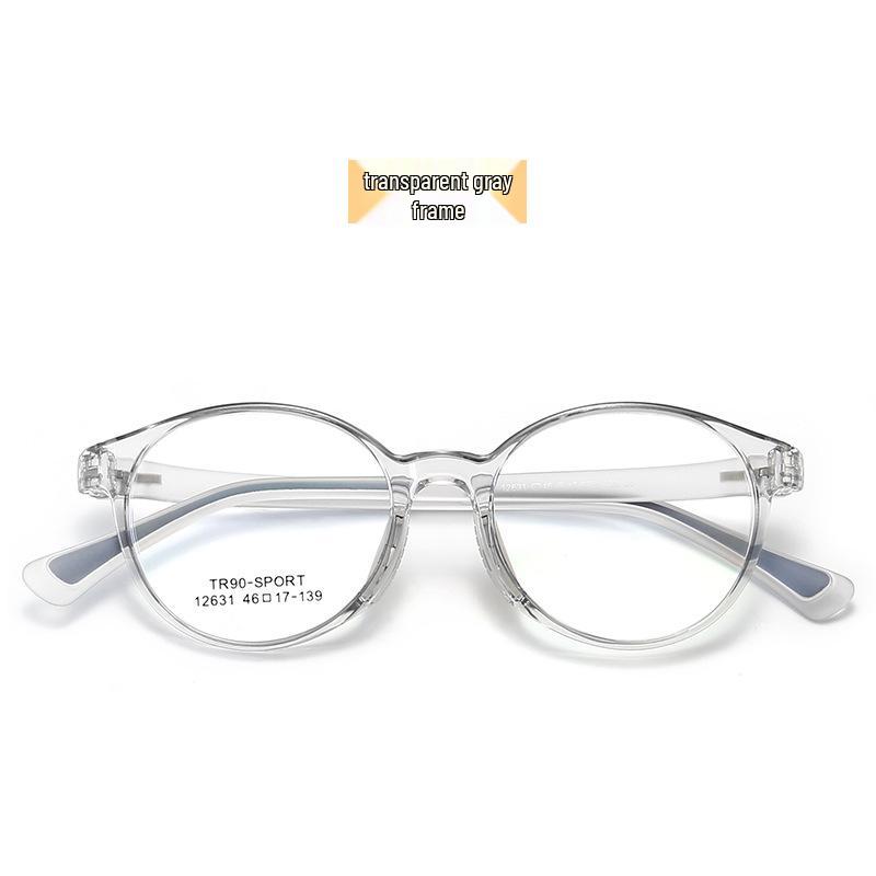 

Детская оправа для очков в корейском стиле из материала TR90 с силиконовыми носоупорами и двухцветным прозрачным дизайном