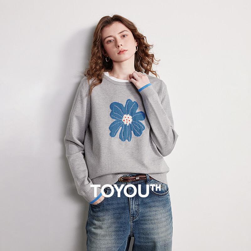 Chuyu Women's Colorblock Botanical Jacquard Knit Top