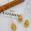 Pineapple Shape Heavy Industry Full Diamond Necklace Light Luxury Fashion Trend Temperament Collarbone Chain Unique Creative Earrings Women 2026