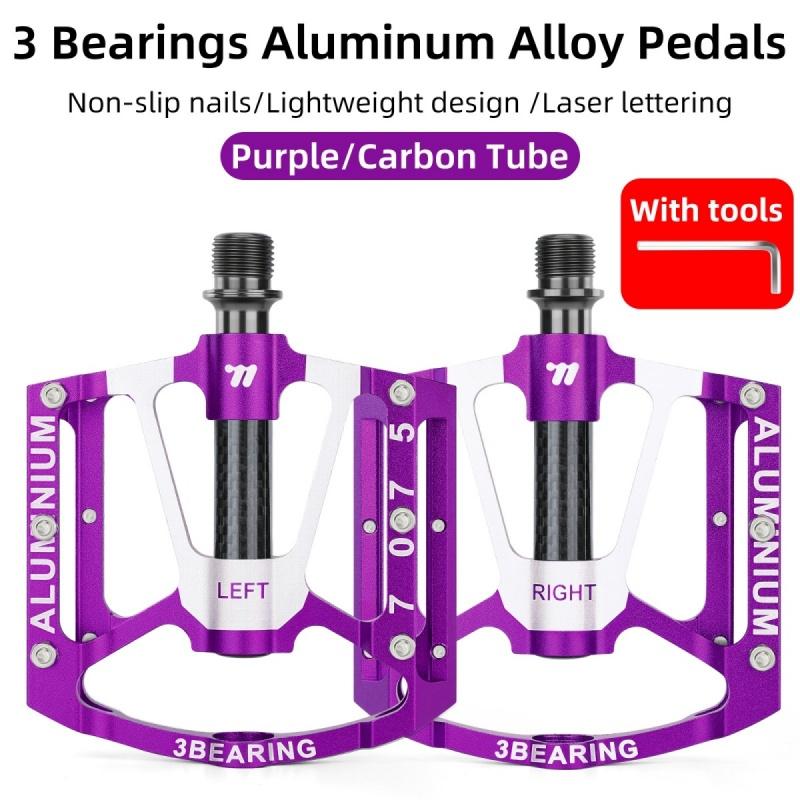 WEST BIKING Ultralight Bicycle Pedal CR-MO Axle 3 Bearings Bike Pedal Anti Slip Racing Pedal MTB Gravel Road Bike Accessories