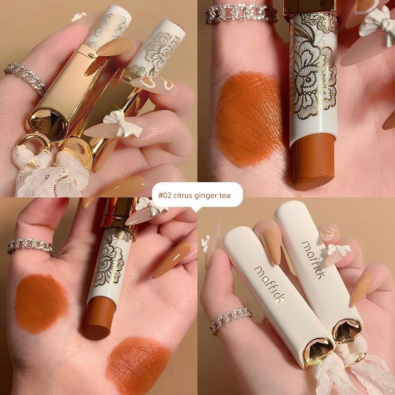 Matte Lace Honey Mist Lipstick, Long-Lasting Non-Stick Lipstick