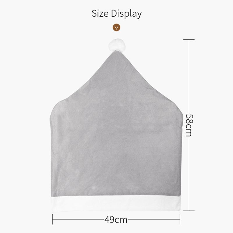 Christmas Grey Hat Chair Back Cover Xmas Chair Decoration Christmas Home Decor