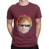 Singer Face And Rainbow Outline Funny 100 Cotton TShirt EEd Sheeran Tops Tees For Unisex