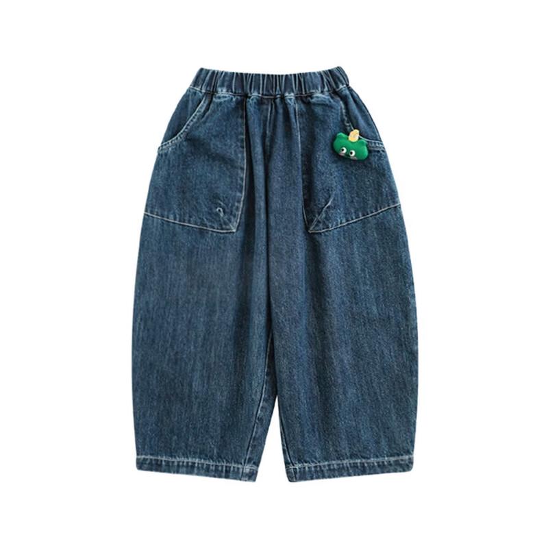 YouYou Girls' Spring 2025 3D Bear Loose Casual Pants