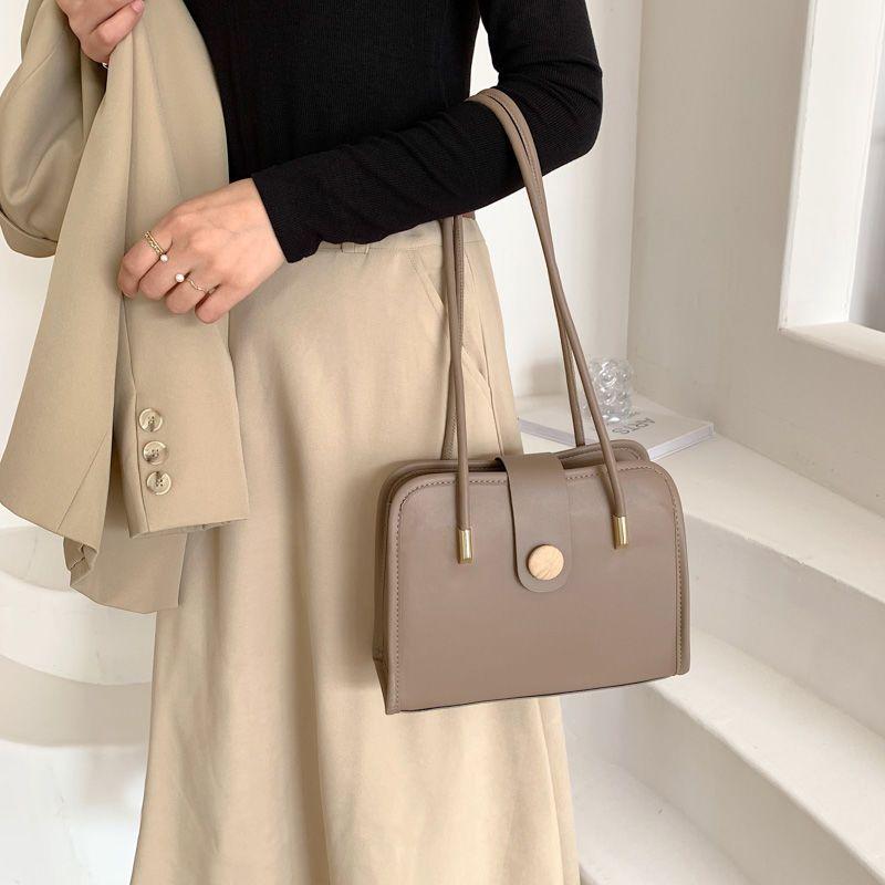 Veske Kvinne Nisje Designpakke Mote Enkel skulder Armhule Veske Tekstur Liten firkantet veske