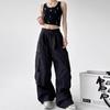Women's 2025 American Retro Wide-Leg Parachute Cargo Pants - Quick-Dry, High-Waisted, Loose Fit