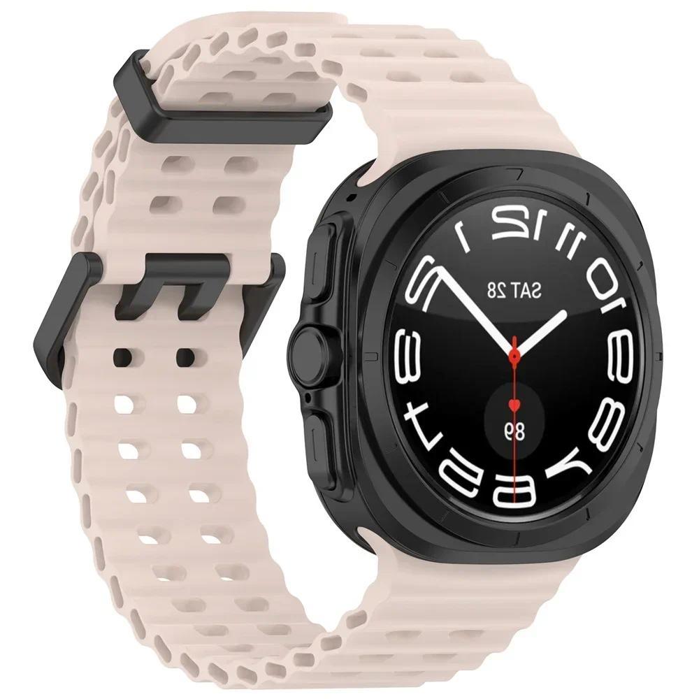 

Silicone Strap For Samsung Galaxy Watch Ultra Band Watch 7 Ultra 47mm Bracelet Correa Watchband SM-L705F Watch Bands Accessories Galaxy 7 Ultra 47mm рожевий