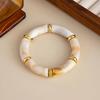 Ingemark 10 Colors Vintage Stackable Resin Bracelets Women Bohemian Round Tube  Leopard Elastic Beaded Bangle New Jewelry Gift