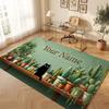 Tapete de Chão de Veludo Cristal Tema Gato Nome Personalizado Texto Tapete Quente Decoração de Casa