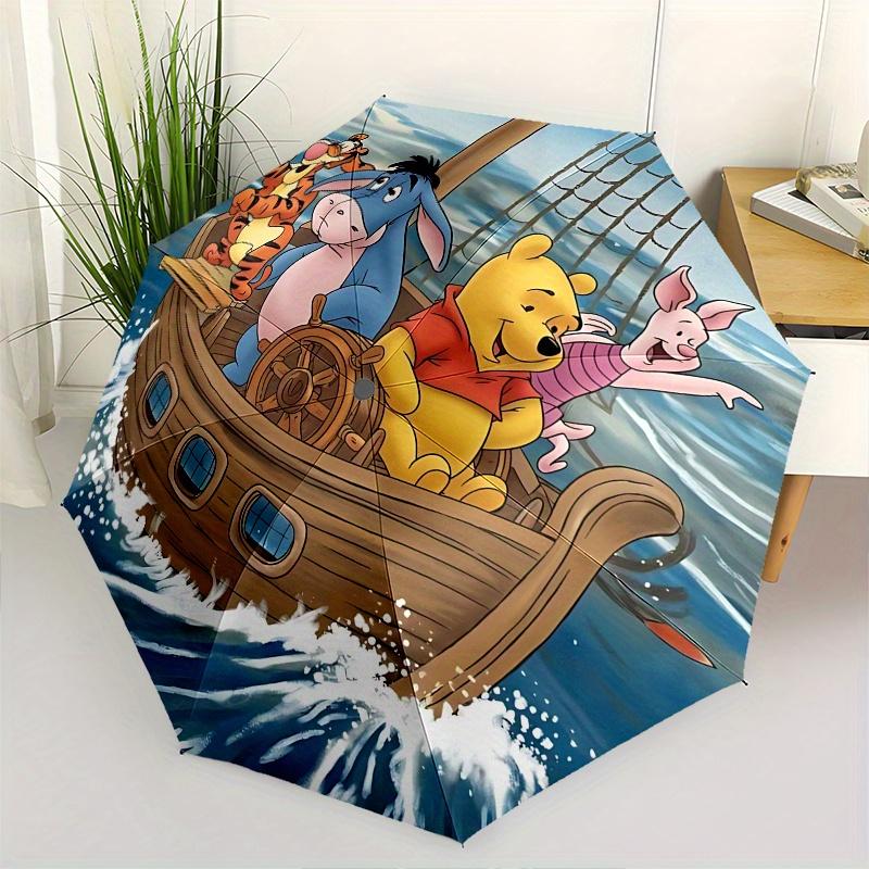 

Tigger, Piglet Automatic Opening and Closing Umbrella - 8 Ribs Portable Folding Umbrella with Plastic Handle, Suitable for Leisure and Hallo