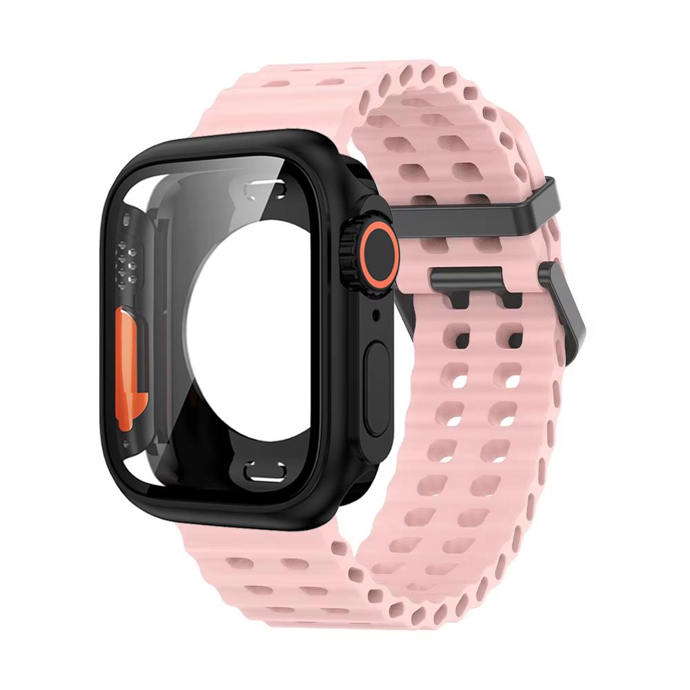 Ocean Silicone Strap+PC Case For Apple Watch Band  Series 11 10 46mm Metal Buckle Sports Bracelet Wristband iWatch 9 8 7 6 5 SE