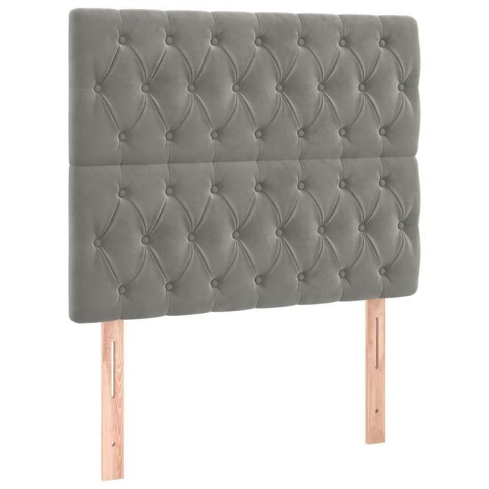 VidaXL Têtes de lit 2 pcs Gris clair 100x7x78-88 cm Velours3116710