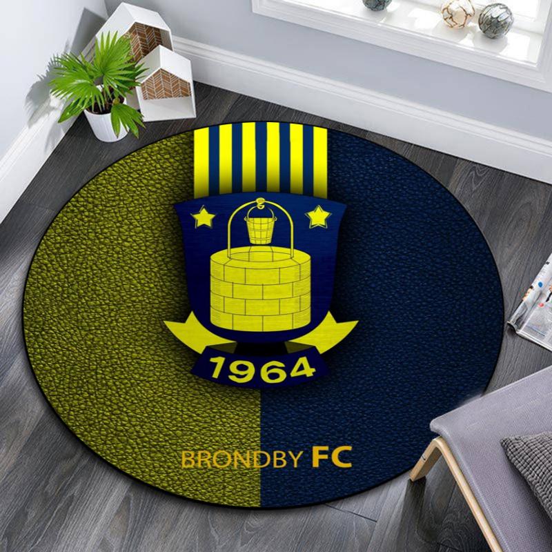 Brondby IF pattern round rug,Carpet Rug for Living Room Bedroom Playroom ,Non-slip Floor Mat,Holiday Gifts and Birthday Gifts.