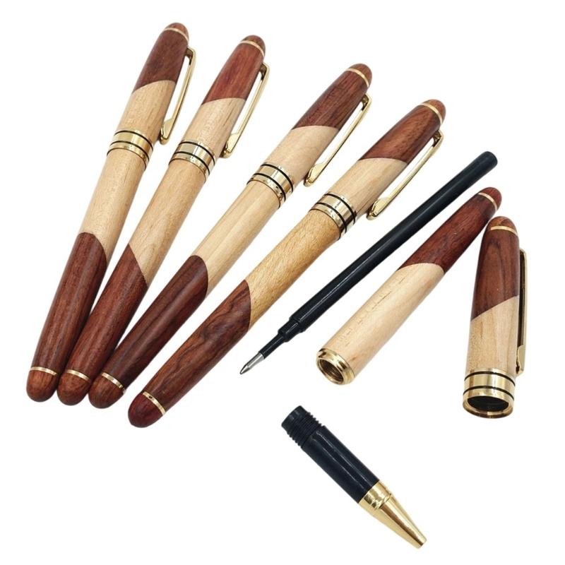 Wood Ballpoint Pen with Metal Pen Clip Business Roller Pen Office Singing Pen For Writing Note Taking Journaling