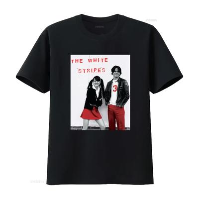 The White Stripes Jack Aesthetic Retro Clothing Minimal T Shirt Birthday Rock Music for Fans Vintage Washed Stylish Streetwear