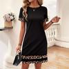 2025 Summer Leopard Print Women's Plus Size Short Sleeve Dress