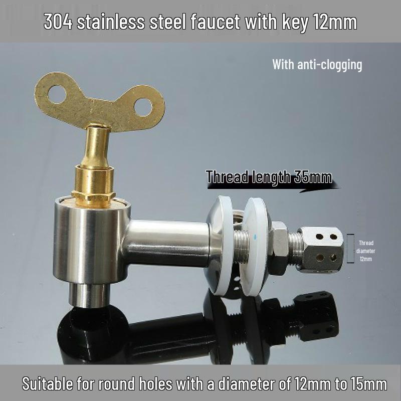 304 Edelstahl Infusionsbehälter Wasserhahn mit Keramikauslauf und Kupferventilschalter