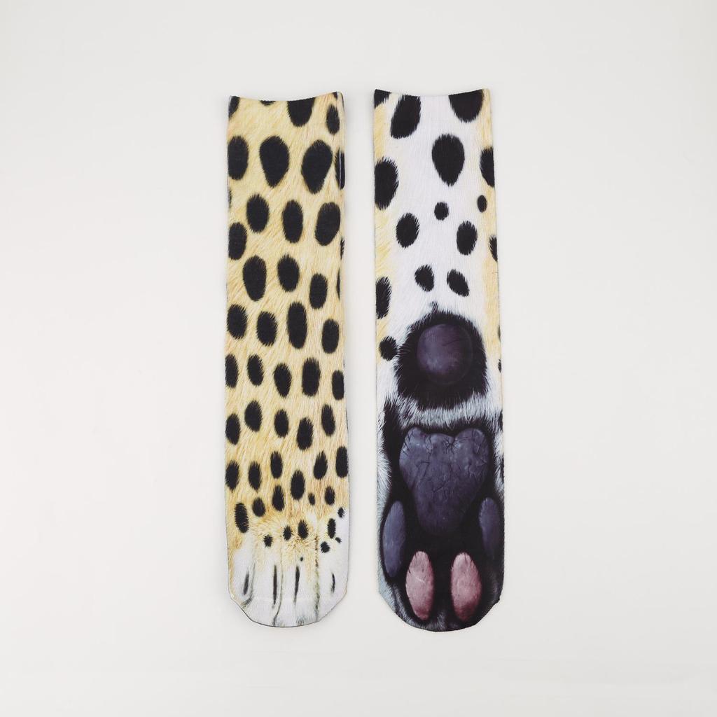 Meias de Meia Panturrilha Garra de Animal - Meias Divertidas Estampadas para Adultos e Crianças