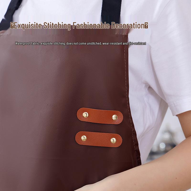 Waterproof & Oil-Proof Kitchen Apron with Hand-Wiping Feature and Custom Logo Option