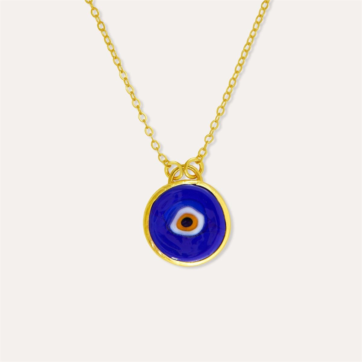 

Stainless steel eyeball pendant necklace, colorful, personalized, artistic, sweet, fresh, gold-plated, color preserving 45cm