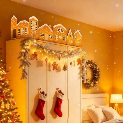 DIY Skládací Vánoční Perníková Chaloupka Kartonová Sada s LED Světlem Vyrobte Si Řemeslnou Sadu Perníkové Chaloupky pro Domácí Kuchyňskou Skříňku Vánoce
