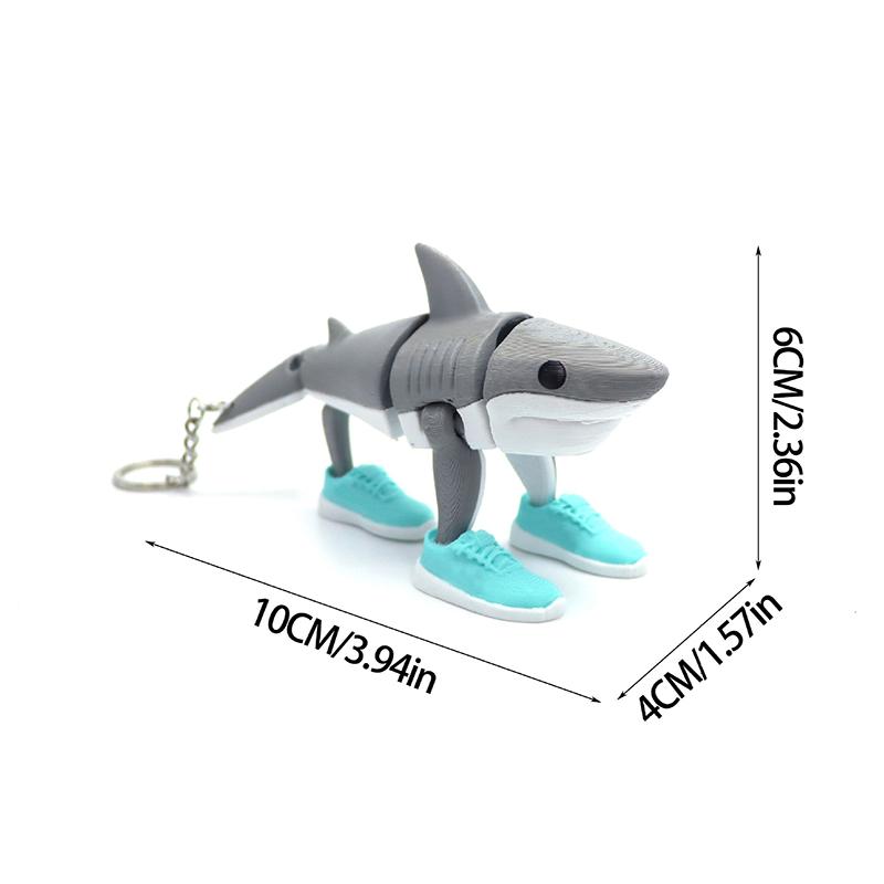 Shark Figurine Tungtungsahur Figure Keychain Desktop Decoration Articulated Tralalero Tralala Figure Ornament Funny Doll