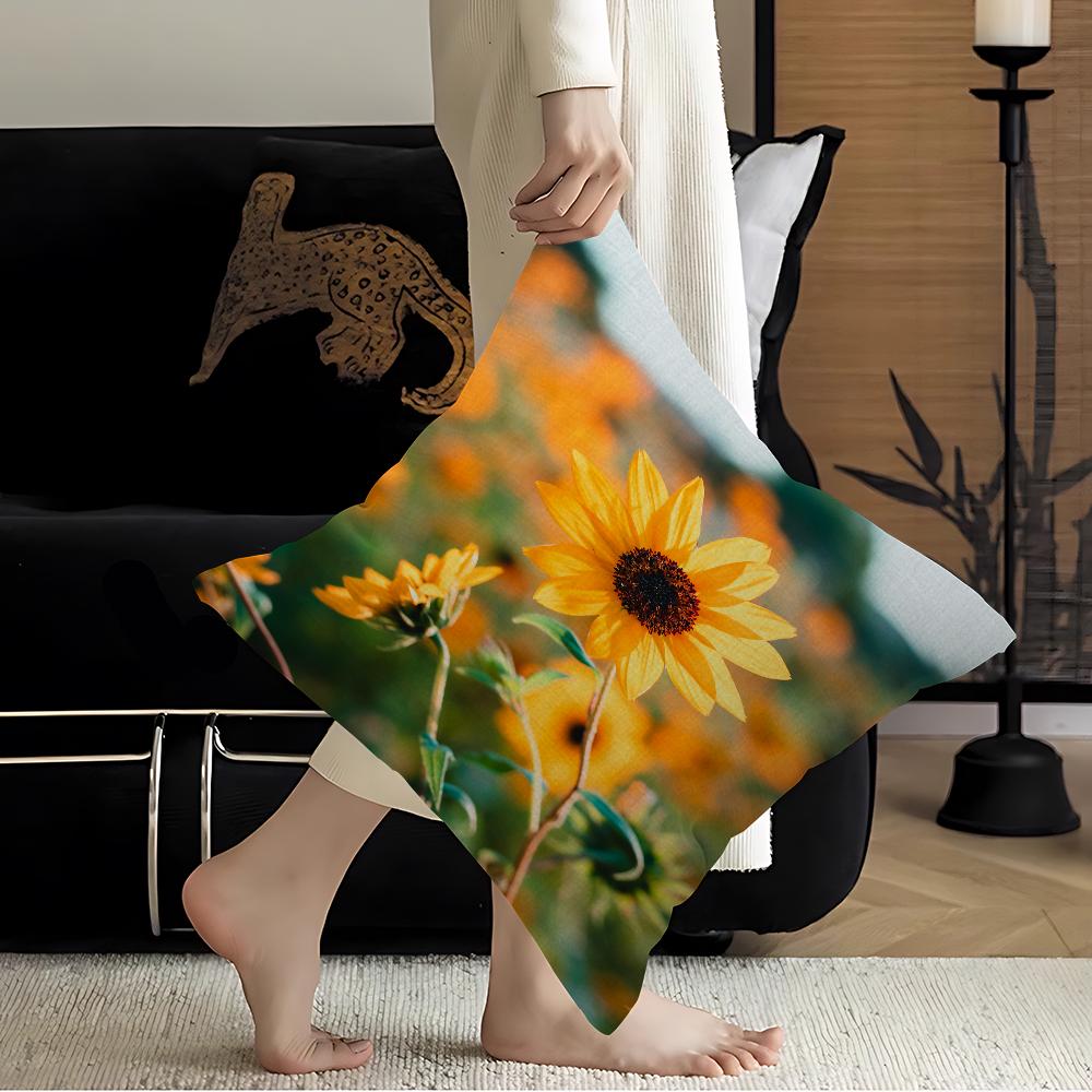 Nature Blue Sky Cloud Sunflower 45*45cm Cushion Cover Pillow Cover Decor Pillowcase Home Pillowcase For Couch Pillow