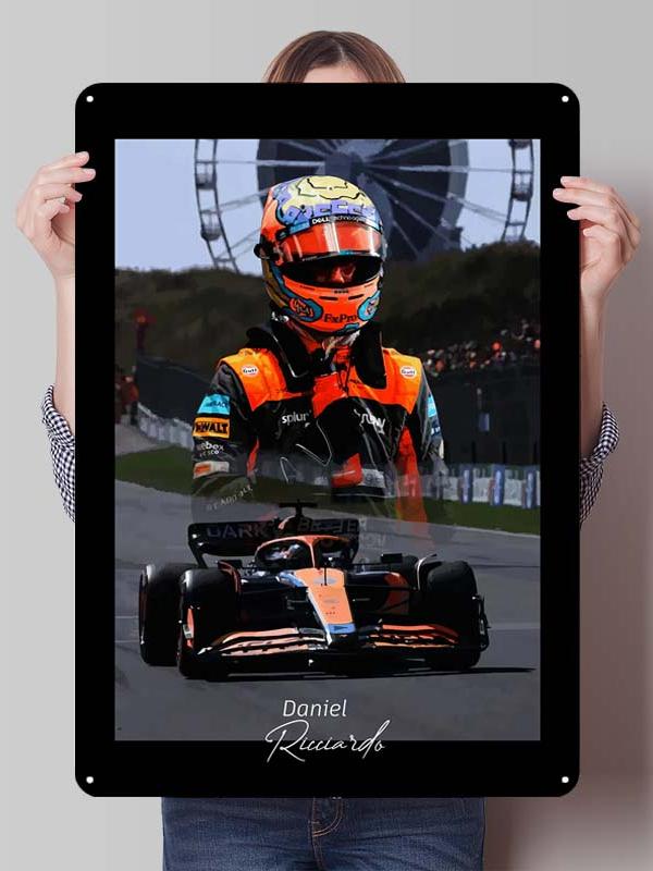 Daniel Ricciardo Plakaty Wyścigowe F1 Metalowe Znaki Dekoracja Wystrój Salonu Mężczyźni Niestandardowe Blaszane Tabliczki do Dekoracji Ścian