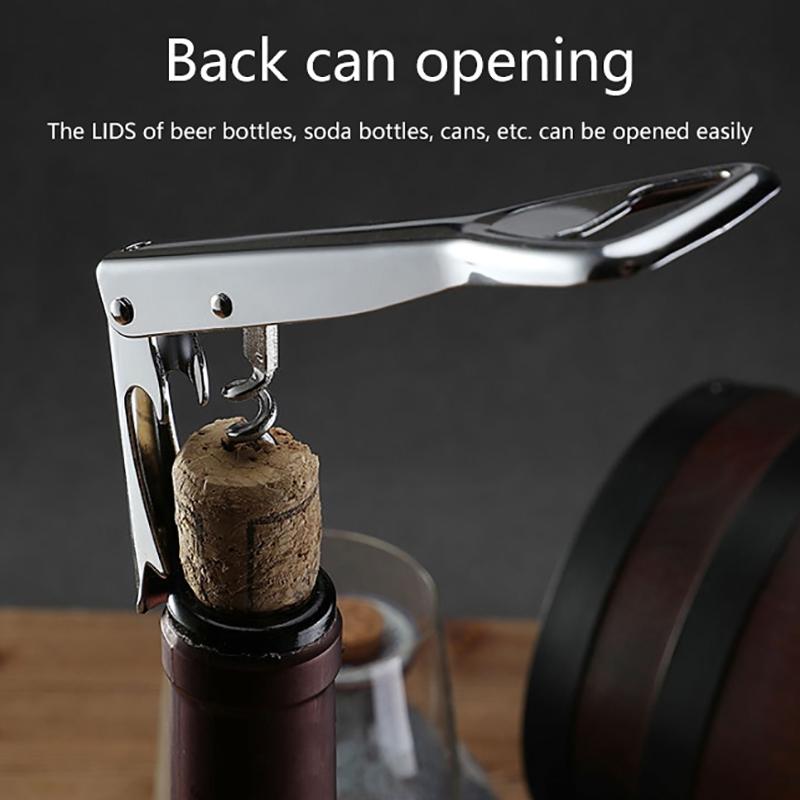 2 In 1 Stainless Steel Red Wine Opener Professional Multifunction Portable Screw Corkscrew Kitchen Bar Tools