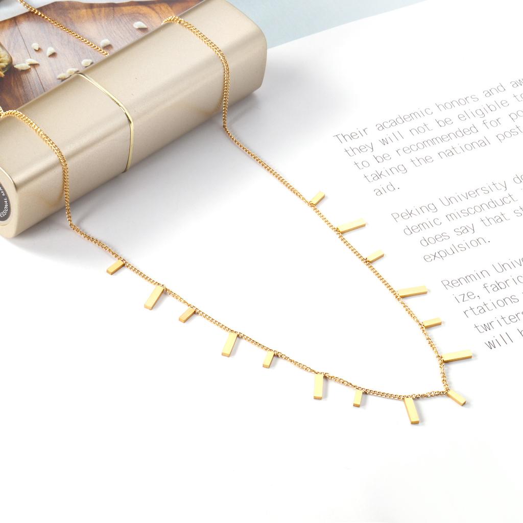 Simple And Versatile Rectangle Pendant Necklace Minimalist Luxury Women's Jewelry Accessory