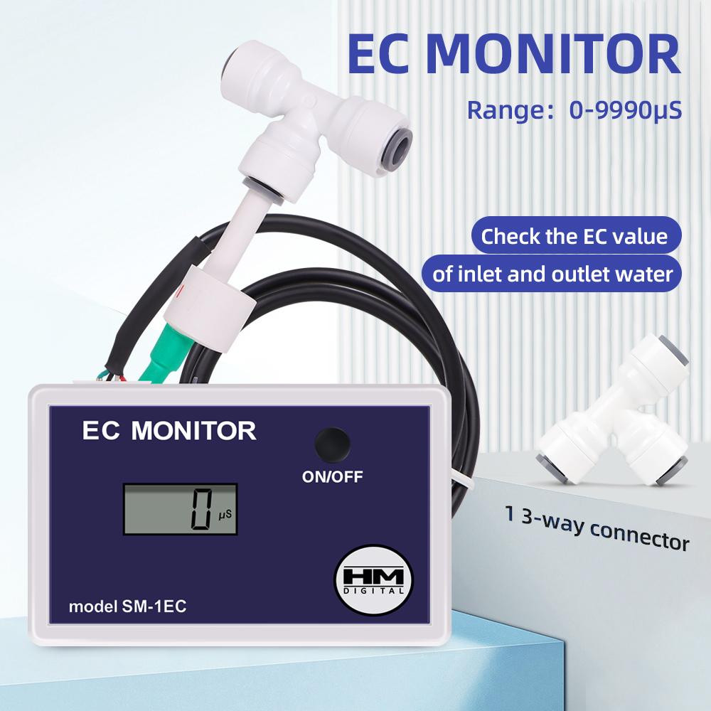 HM Digital EC Meter On-line Single Channel EC Monitor LCD Display Water Quality Tester 0-9990 Detection Water Analyzer for Pool