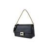 Michael Kors MK Sonia Chain Solid Color Large Logo Flap Leather Shoulder Crossbody Bag Medium Women Bags Black 35F1G6SL3L-001