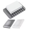 2Pcs Self Draining Soap Container Silicone Soap Saver Tray Soap Dish Holder  Keep Soap Dry