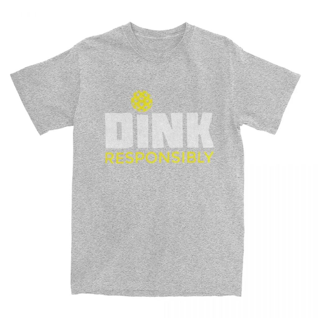 Men Women Dink Responsibly Pickleball Shirt Accessories Novelty Cotton Paddle Sport T Shirts Tee Clothing Summer