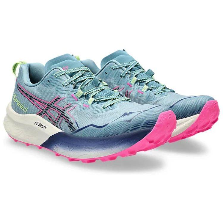Asics Fuji Speed 2 Gris Blue Pink Women Sneakers Black 1012B515-400
