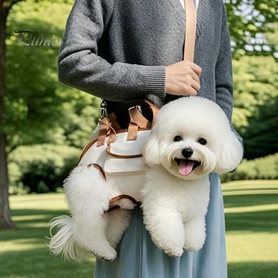 Reise Tasche für Haustiere aus Oxford-Stoff Tragbar Atmungsaktiv Haustier-Tragetasche, 2-in-1 Ergonomische Horizontale Katzentrage Tasche, Leinen-Stil Sichere Hundetasche, Umhängetasche