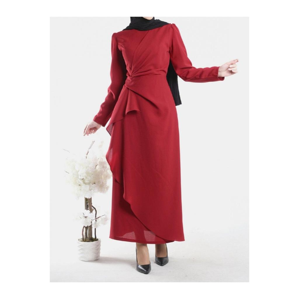 Asymmetrical Crepe Dress With Aller Front And Skirt