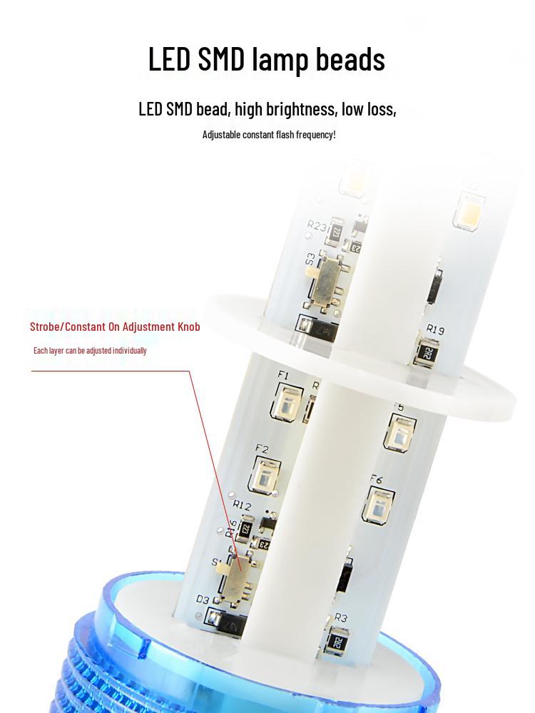 24V LED Multi-layer Three-color Signal Tower Light with Sound Alarm