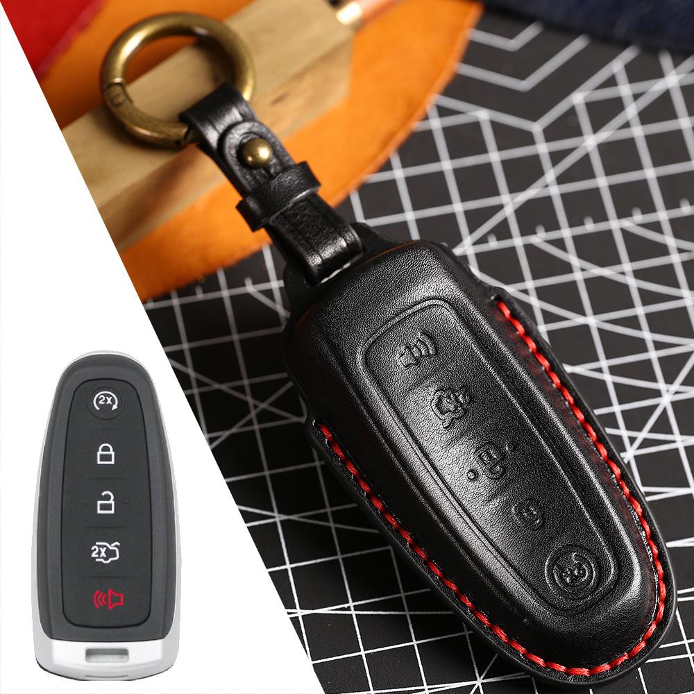 

Three-dimensional key cover is suitable for Lincoln MKZ Continental MKX special MKC first-layer cowhide protective key case bag чёрный