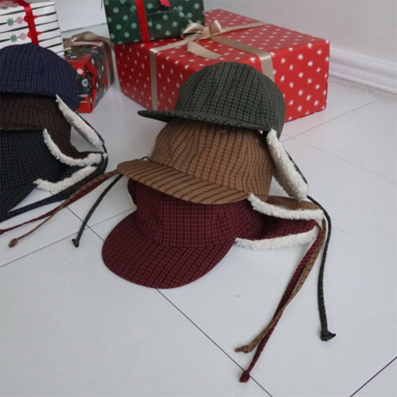 Women's FW Plaid Baseball Cap Flat Brim Hat